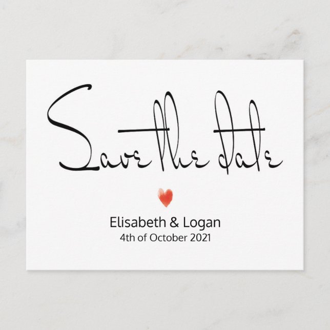 Carte Postale Faire-part Juste, envoie Save the date (Devant)