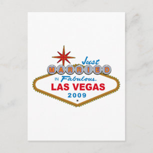 Carte Postale Faire-part Juste marié à Las Vegas fabuleux 2009