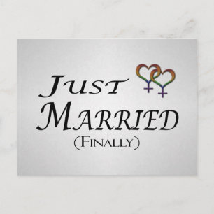 Carte Postale Faire-part Juste marié (Enfin) Lesbian Pride Design
