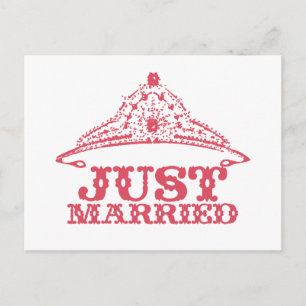 Carte Postale Faire-part Juste marié Princesse mariée Tiara Mariages
