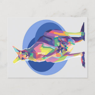 Carte Postale Faire-part Kangourou dans le pop art   Cadeau parfait