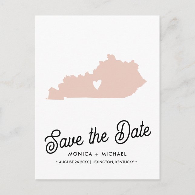 Carte Postale Faire-part KENTUCKY State Destination Mariage N'IMPORTE QUELL (Devant)