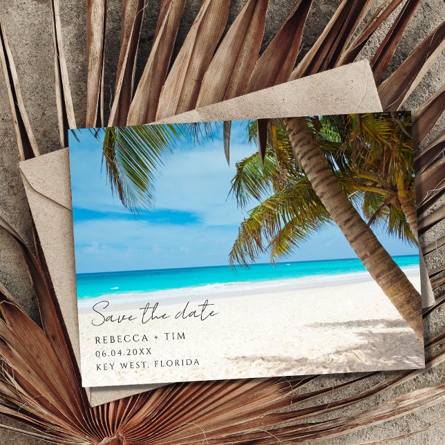 Carte Postale Faire-part Key West Florida Budget Beach Wedding (Créateur téléchargé)