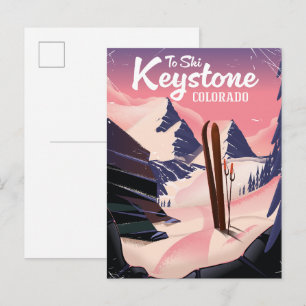 Carte Postale Faire-part Keystone pour skier