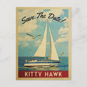 Carte Postale Faire-part Kitty Hawk Sauvez La Date Voilier Nautique