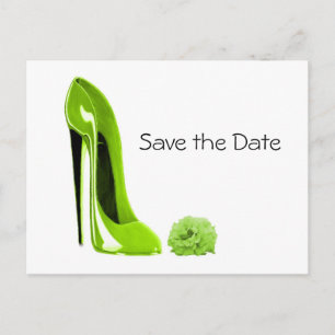 Carte Postale Faire-part La chaussure stylet de vert de chaux et s'est