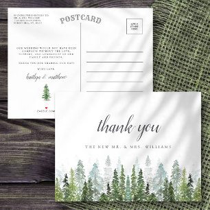 Carte Postale Faire-part La collection de mariage de la forêt de pins à l'a