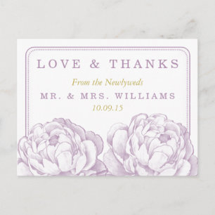 Carte Postale Faire-part La collection de mariage floral Pretty Peony