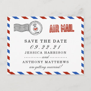 Carte Postale Faire-part La collection de mariage par avion moderne