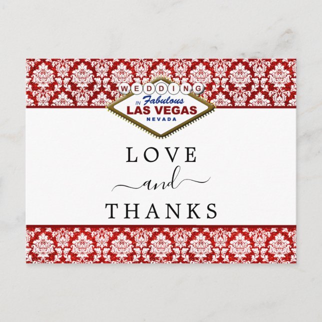 Carte Postale Faire-part La collection de mariages The Glitter Damask Las V (Devant)