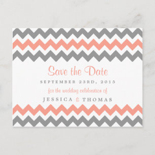 Carte Postale Faire-part La collection moderne de Mariages Chevron - rose e