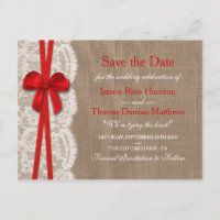 La Collection Rustic Red Bow Enregistrer La Date