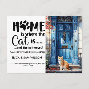 Carte Postale Faire-part La maison est là où se trouve le chat et les chats