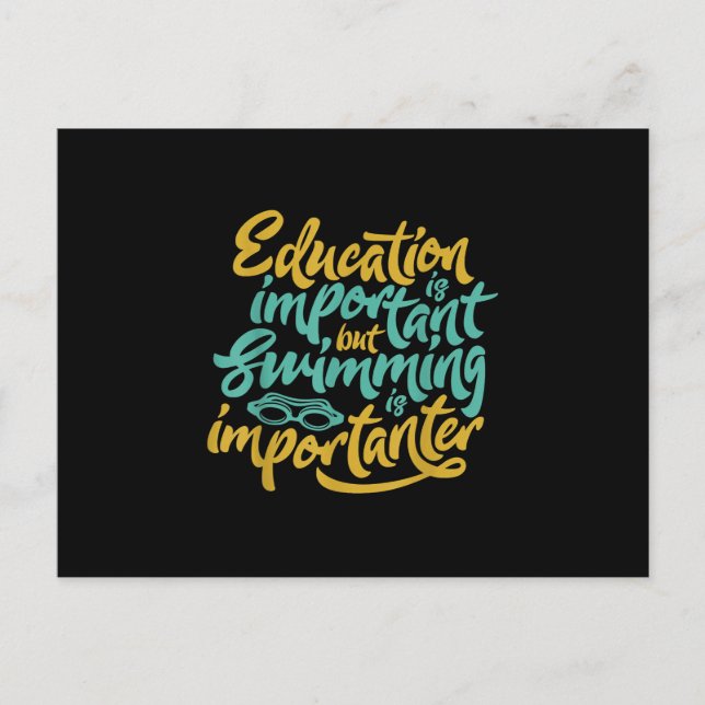 Carte Postale Faire-part La natation est important Amusant nageurs Lover Ca (Devant)