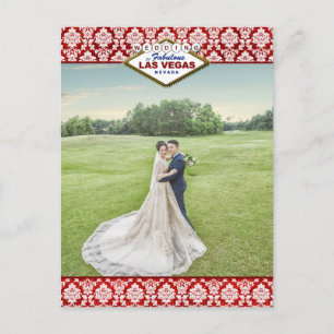 Carte Postale Faire-part La Parties scintillant Damask Las Vegas Mariage Co