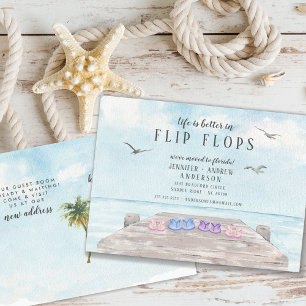 Carte Postale Faire-part La Vie Est Meilleure En Flip Flops En Mouvement Fa