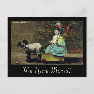 Carte Postale Faire-part La voiture de ma dame / Nous avons déménagé !