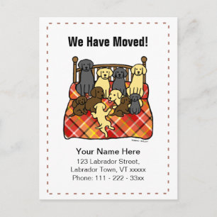Carte Postale Faire-part Labrador Dogs Cartoon Nouvelle adresse