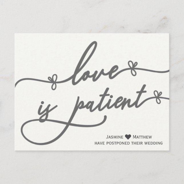 Carte Postale Faire-part L'amour, c'est la calligraphie des patients, repor (Devant)