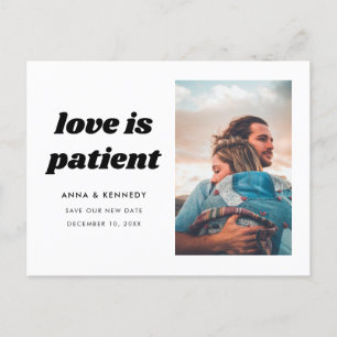 Carte Postale Faire-part L'amour est le patient Changement de plan Mariage 