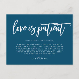 Carte Postale Faire-part L'Amour Est Le Report Mariage Patient