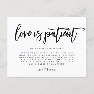 Carte Postale Faire-part L'Amour Est Le Report Mariage Patient