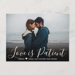 Carte Postale Faire-part L'amour mariage est le patient reporté Photo simpl