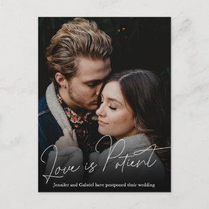 Carte Postale Faire-part L'amour mariage est le patient reporté Photo simpl