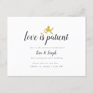 Carte Postale Faire-part L'amour simple, c'est le patient Changement de dat