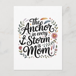 Carte Postale Faire-part L'ancre dans chaque tempête est maman