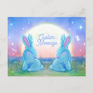 Carte Postale Faire-part Lapins du crépuscule personnalisables