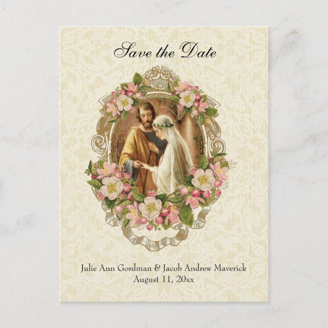 Carte Postale Faire-part L'catholique traditionnel SAVE LE Mariage DE LA DA (Devant)