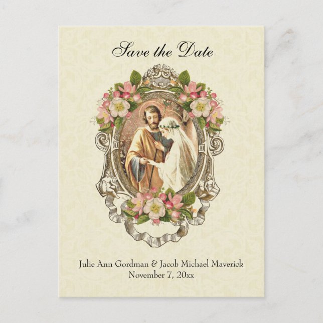 Carte Postale Faire-part L'catholique traditionnel SAVE LE Mariage DE LA DA (Devant)