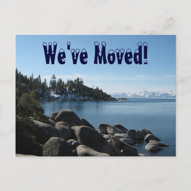 Carte Postale Faire-part Le beau lac Tahoe, changement d'adresse (Devant)