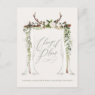 Carte Postale Faire-part Le cerf de ferme rustique et l'eucalyptus chic et 
