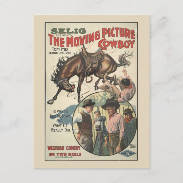 Carte Postale Faire-part Le cowboy de cinéma (Devant)
