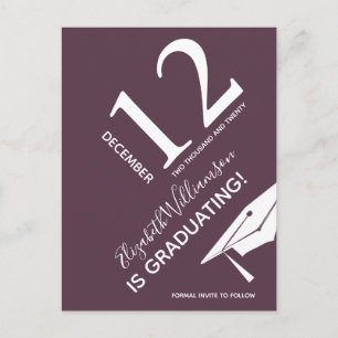 Carte Postale Faire-part Le Pac De Diplôme Moderne Économise La Typographie