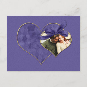 Carte Postale Faire-part Le pourpre et la photo de coeurs d'or font gagner
