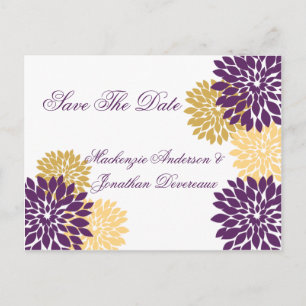 Carte Postale Faire-part Le pourpre et les pétales de fleur d'or font