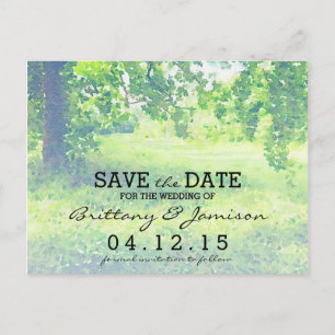 Carte Postale Faire-part Le pré luxuriant et l'arbre d'aquarelle font