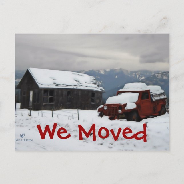 Carte Postale Faire-part Le vieux camion rouge (Devant)
