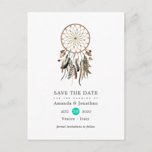 Carte Postale Faire-part Légende indienne Mariage de Boho Tribal Sauvez la 