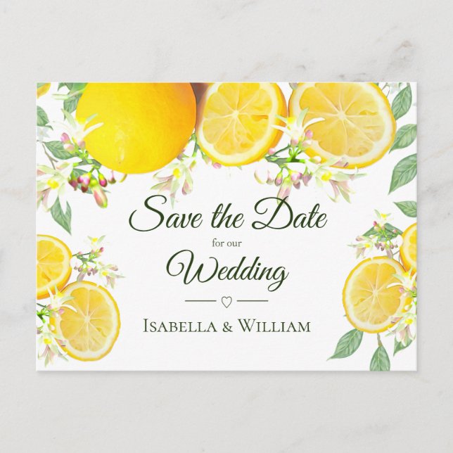 Carte Postale Faire-part Lemon Summer Wedding (Devant)
