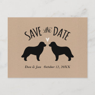Carte Postale Faire-part Leonberger Silhouettes Mariage Enregistrer la date