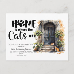 Carte Postale Faire-part les chats ont déménagé ! annonce de nouvelle adres