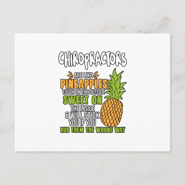 Carte Postale Faire-part Les Chiropraticiens Sont Comme Des Ananas. (Devant)