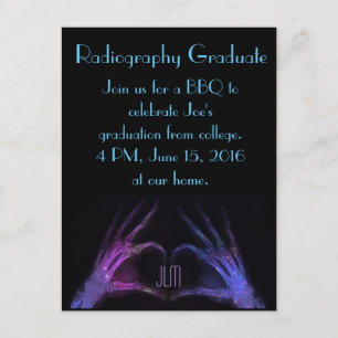 Carte Postale Faire-part Les doigts licenciés de "radiographie" font le
