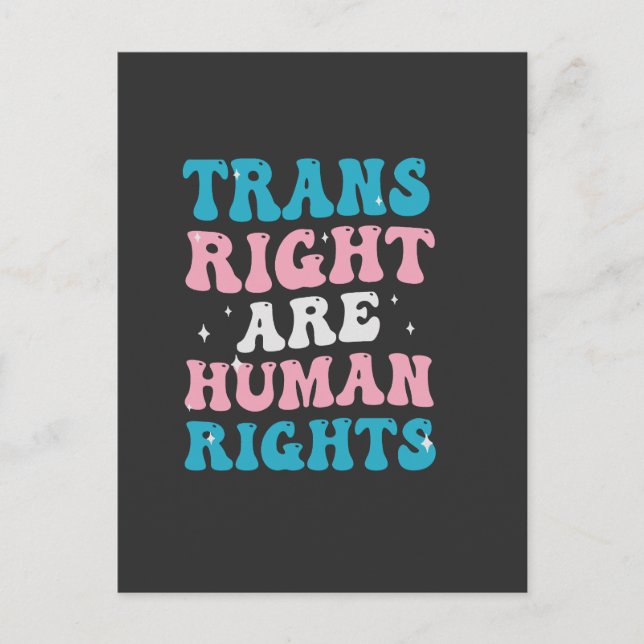 Carte Postale Faire-part Les droits des personnes trans sont des droits de  (Devant)