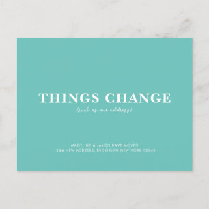 Carte Postale Faire-part Les éléments Turquoises minimalistes changent de m