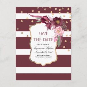 Carte Postale Faire-part Les fleurs de Bourgogne et les confettis d'or font